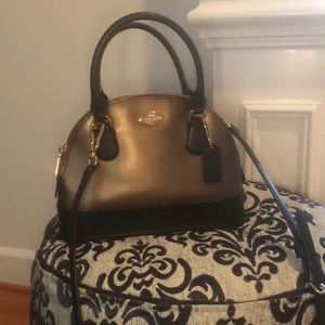Coach Two Toned Top Handle And Crossbody Purse